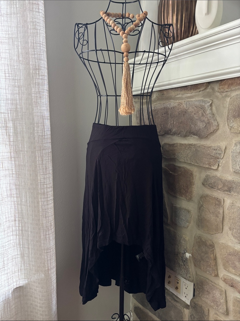 Free People FP Beach Black High Low Skirt